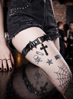 Nocturnal Batwing Leather Garter image 1