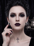 Venom Gaze Gothic Snake Hoop Earrings image 3