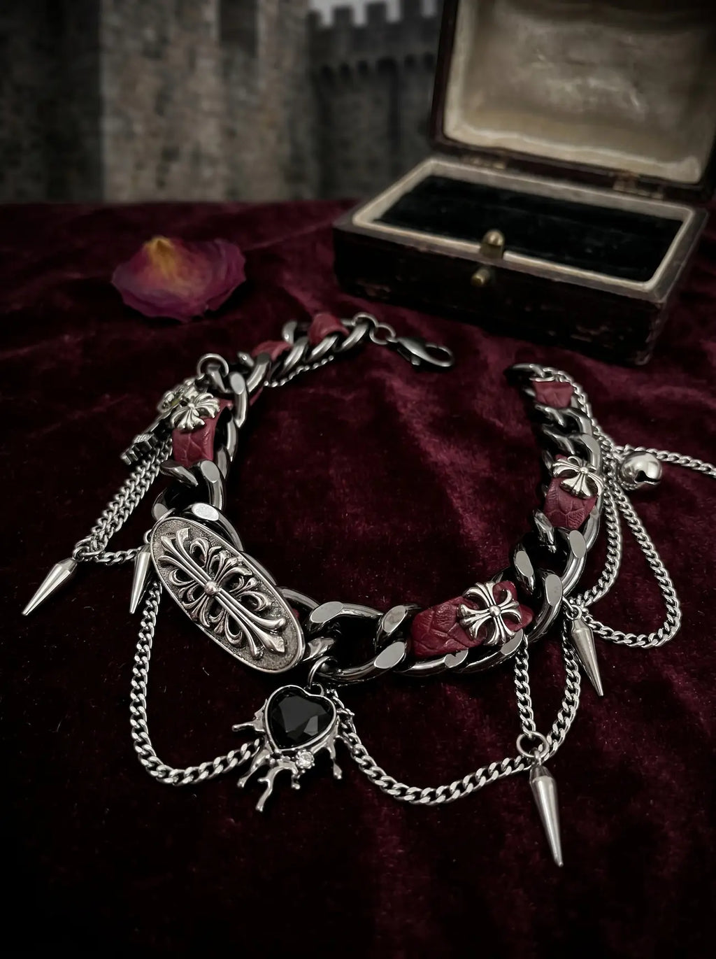 Punk Thorn Heart Choker image 5