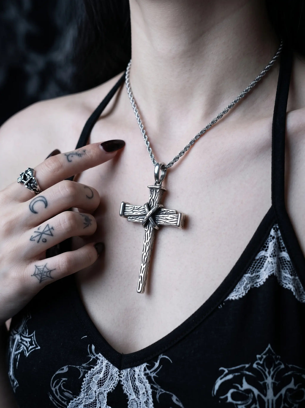 Forged Nail Cross Necklace image 3