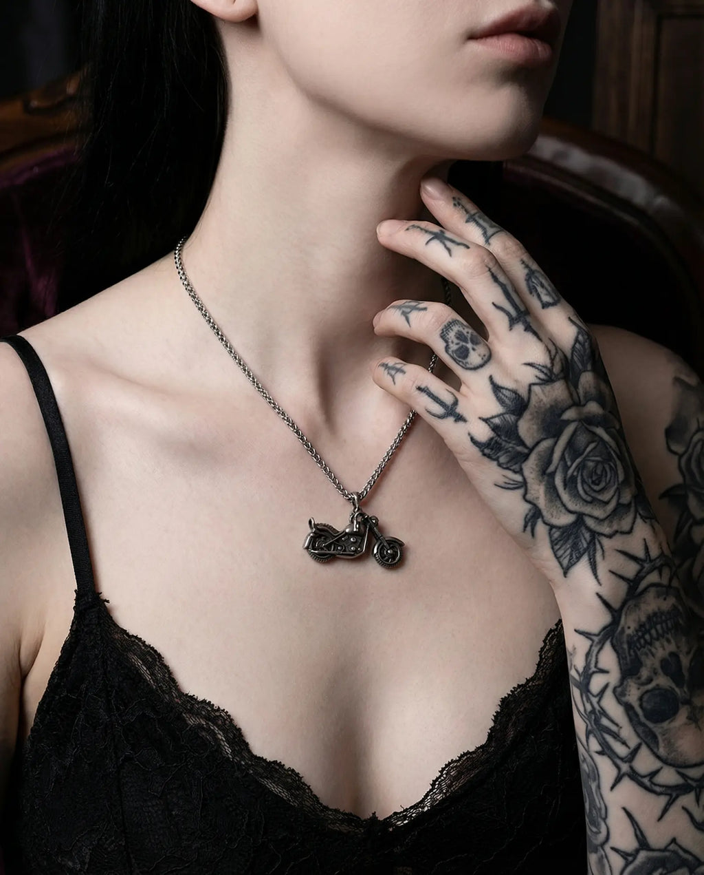 Vintage Motorcycle Pendant Necklace image 5