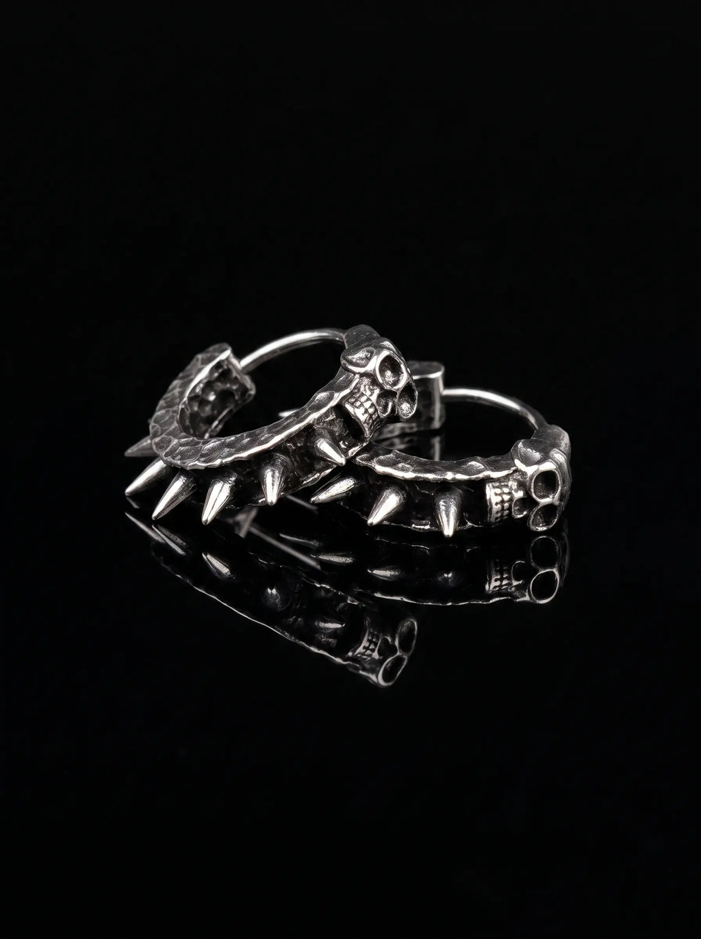 Skullthorn Gothic Hoop Earrings image 5