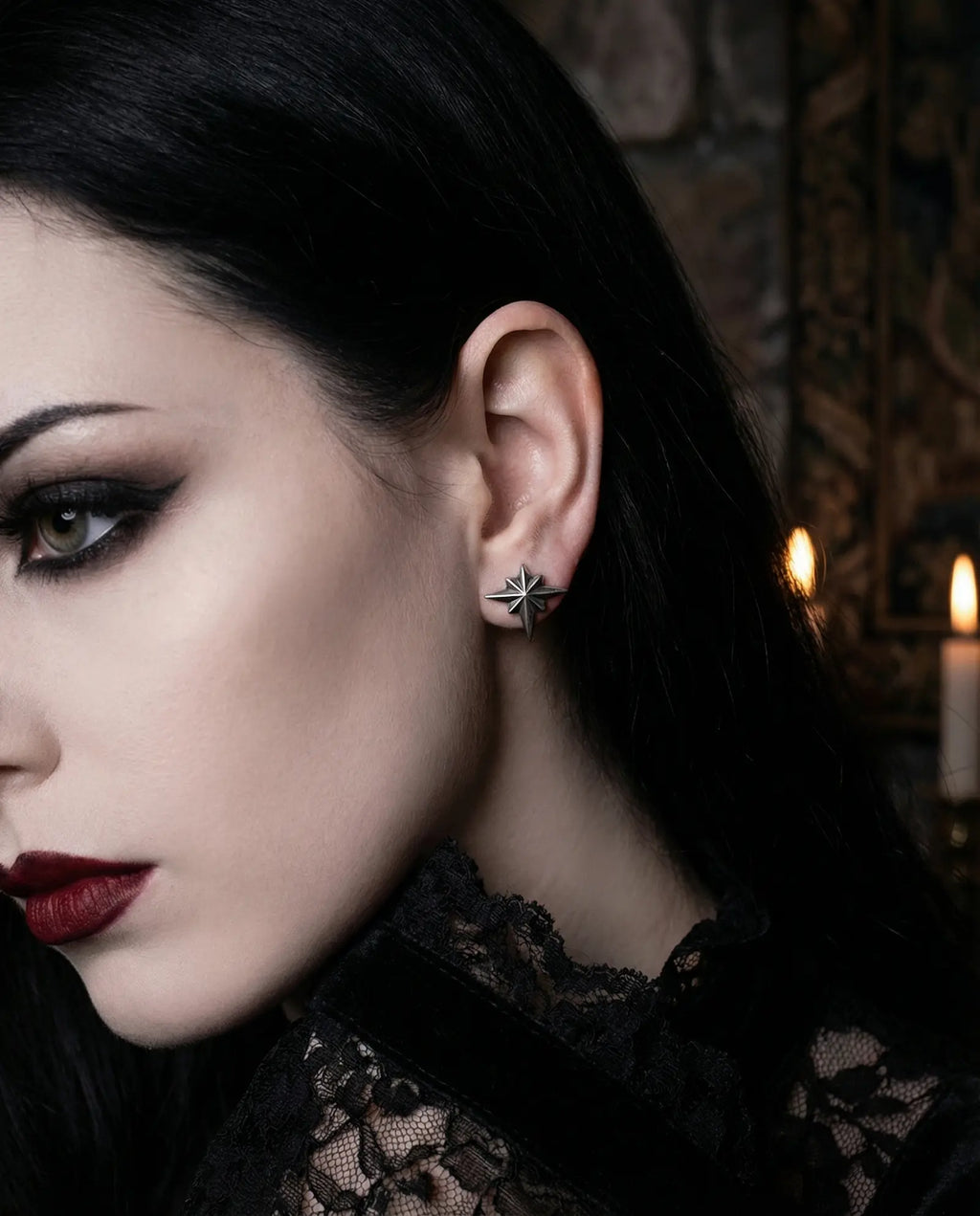 Punk Octagonal Star Earrings image 5
