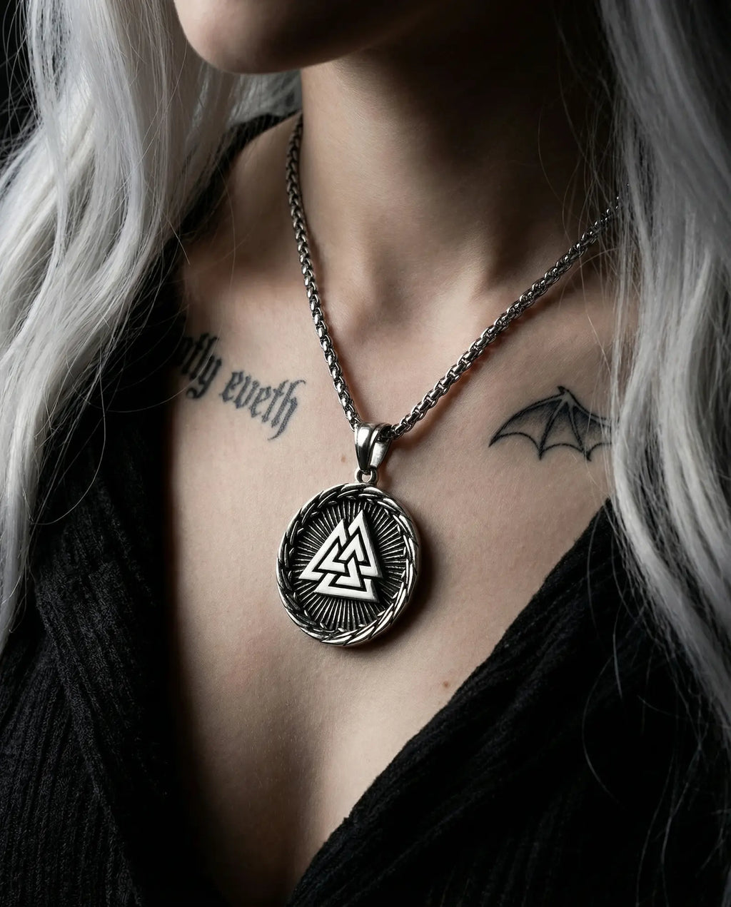 Viking Valknut Pendant Necklace image 1