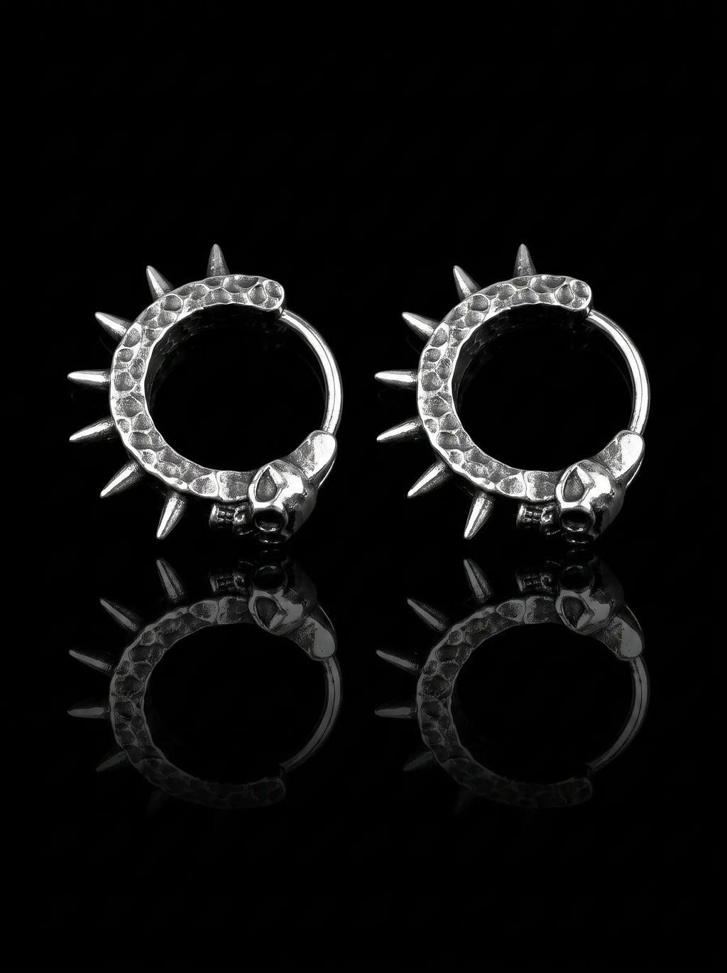 Skullthorn Gothic Hoop Earrings image 0