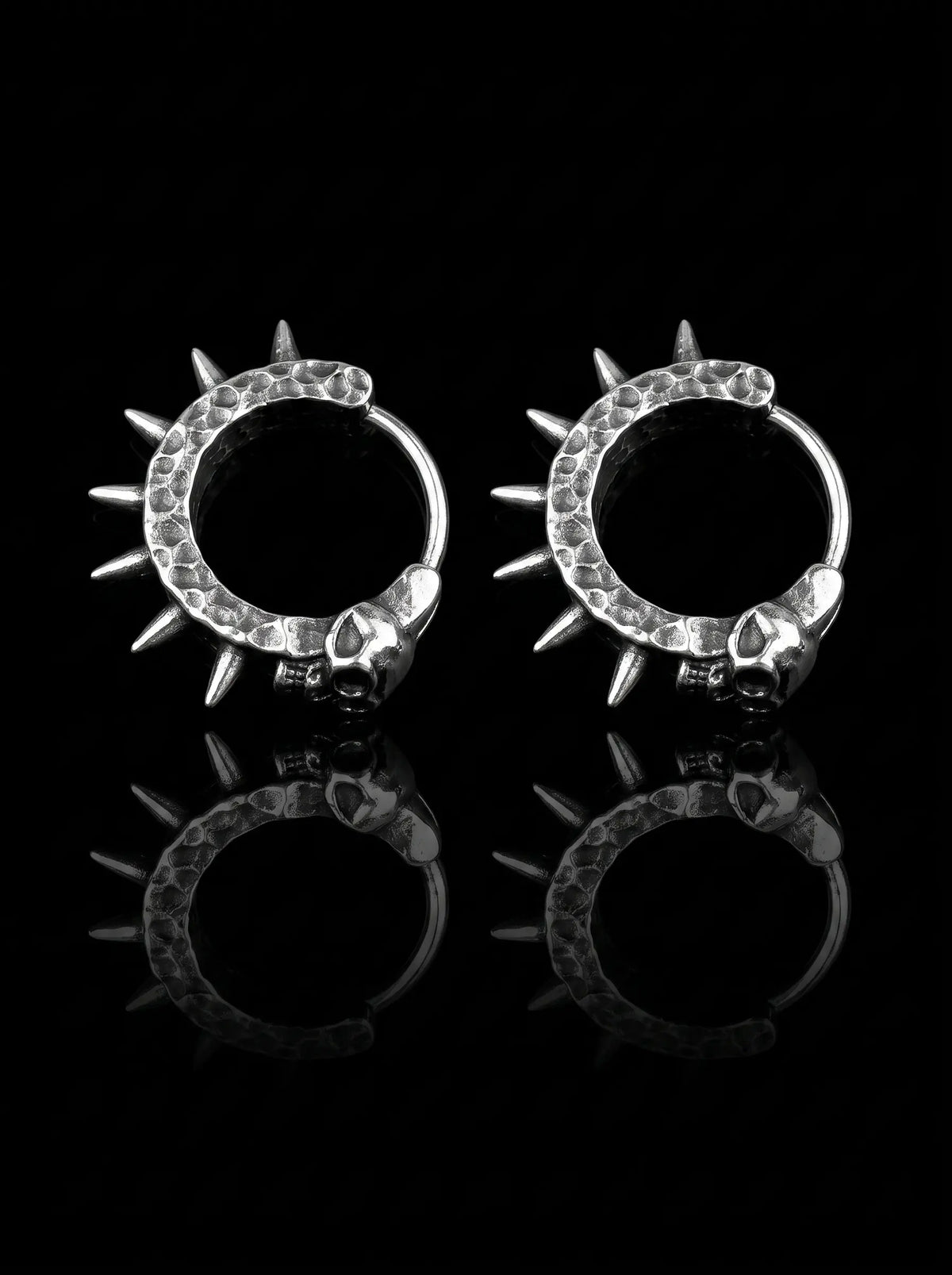 Skullthorn Gothic Hoop Earrings image 0