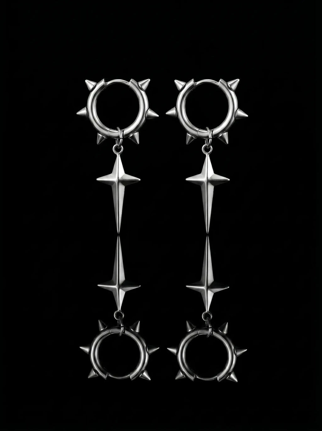 Punk Spiked Star Earrings image 0