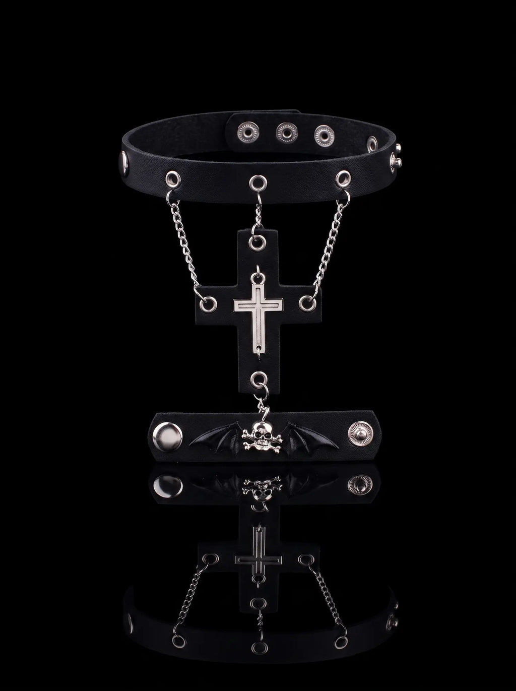 Batwing Skull Hand Chain image 0