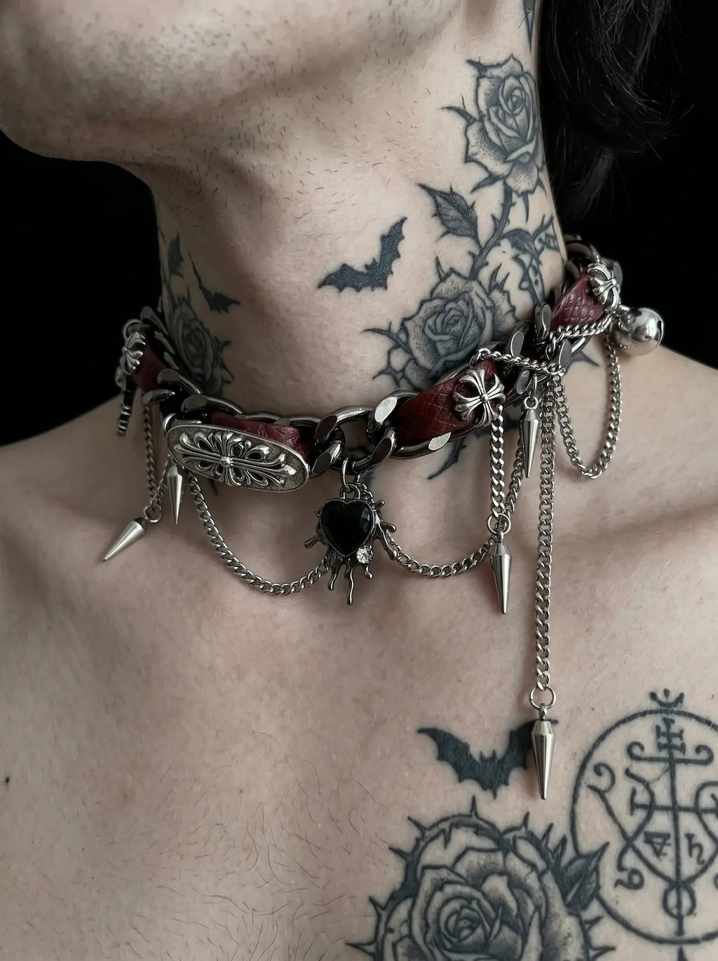 Punk Thorn Heart Choker image 1