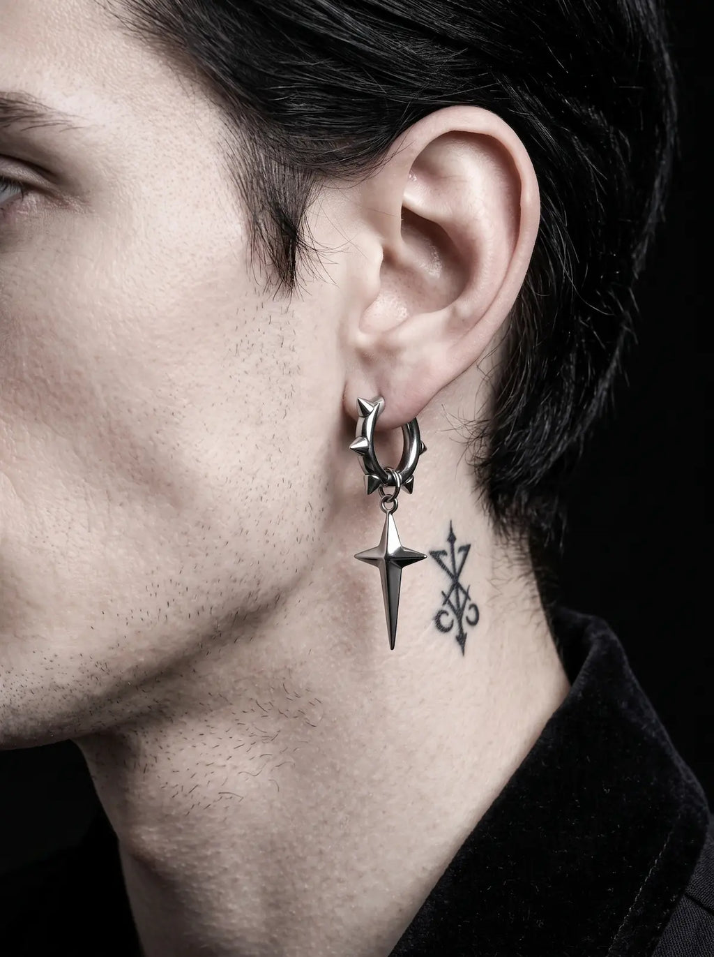 Punk Spiked Star Earrings image 2