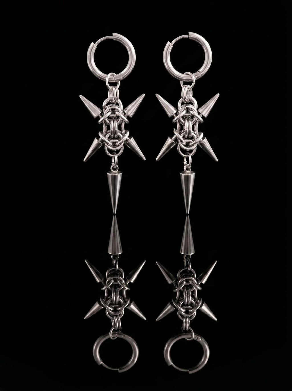 Punk Caltrop Spike Earrings image 0
