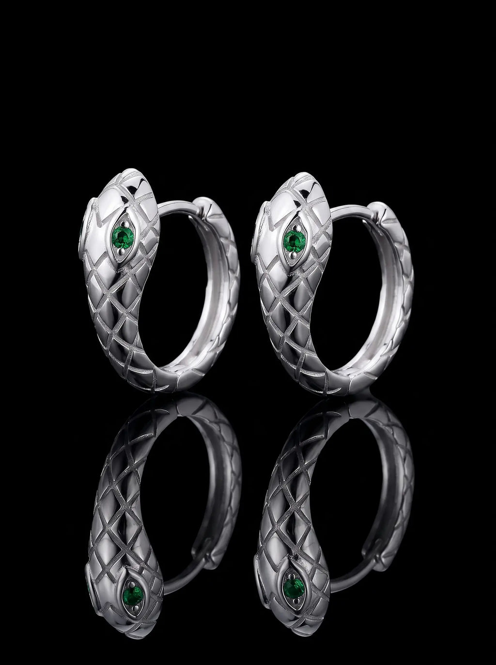 Venom Gaze Gothic Snake Hoop Earrings image 0