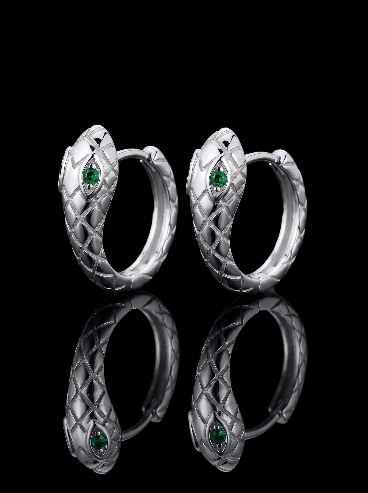 Venom Gaze Gothic Snake Hoop Earrings image 0