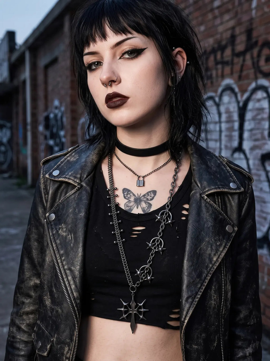 Voidthorn Armored Gothic Cross Necklace image 1