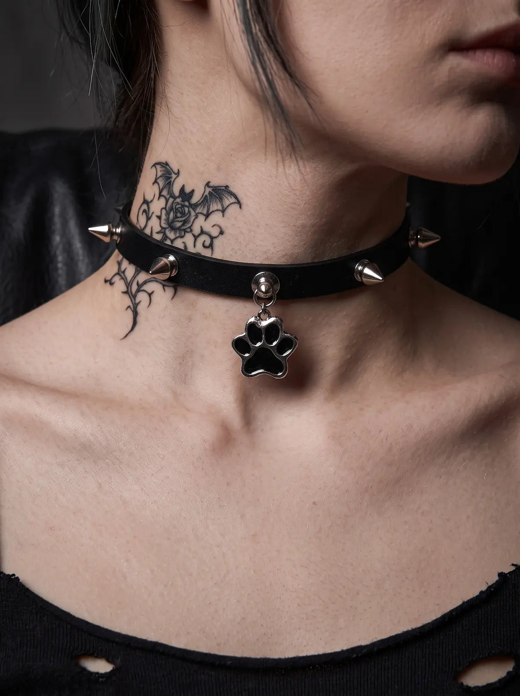 Punk Spiked Paw Choker image 5
