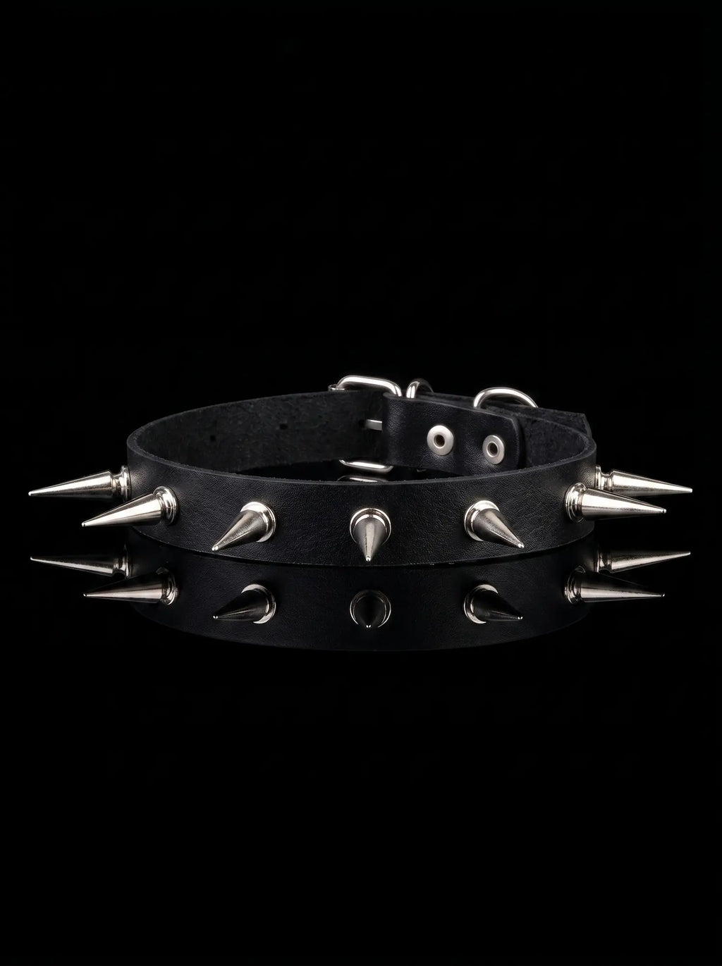 Punk Spiked Leather Choker image 0