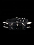 Punk Spiked Leather Choker image 0