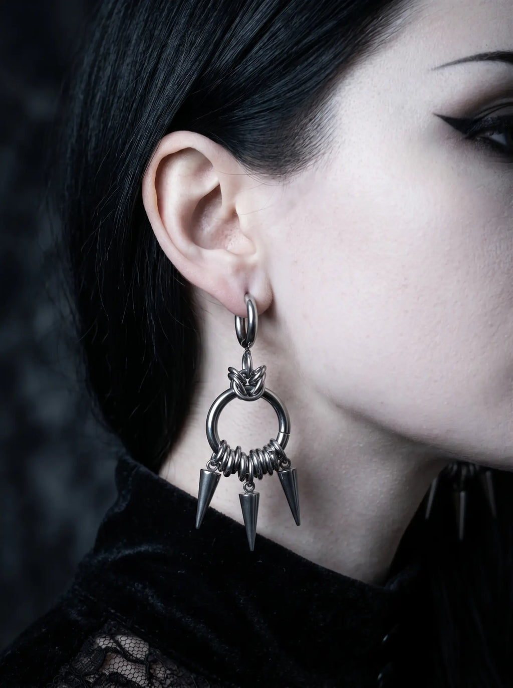 Spiked Halo Earrings image 3