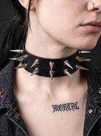 Punk Spiked Leather Choker image 7