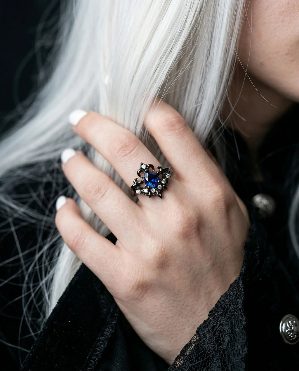 Midnight Tear Cross Ring image 3