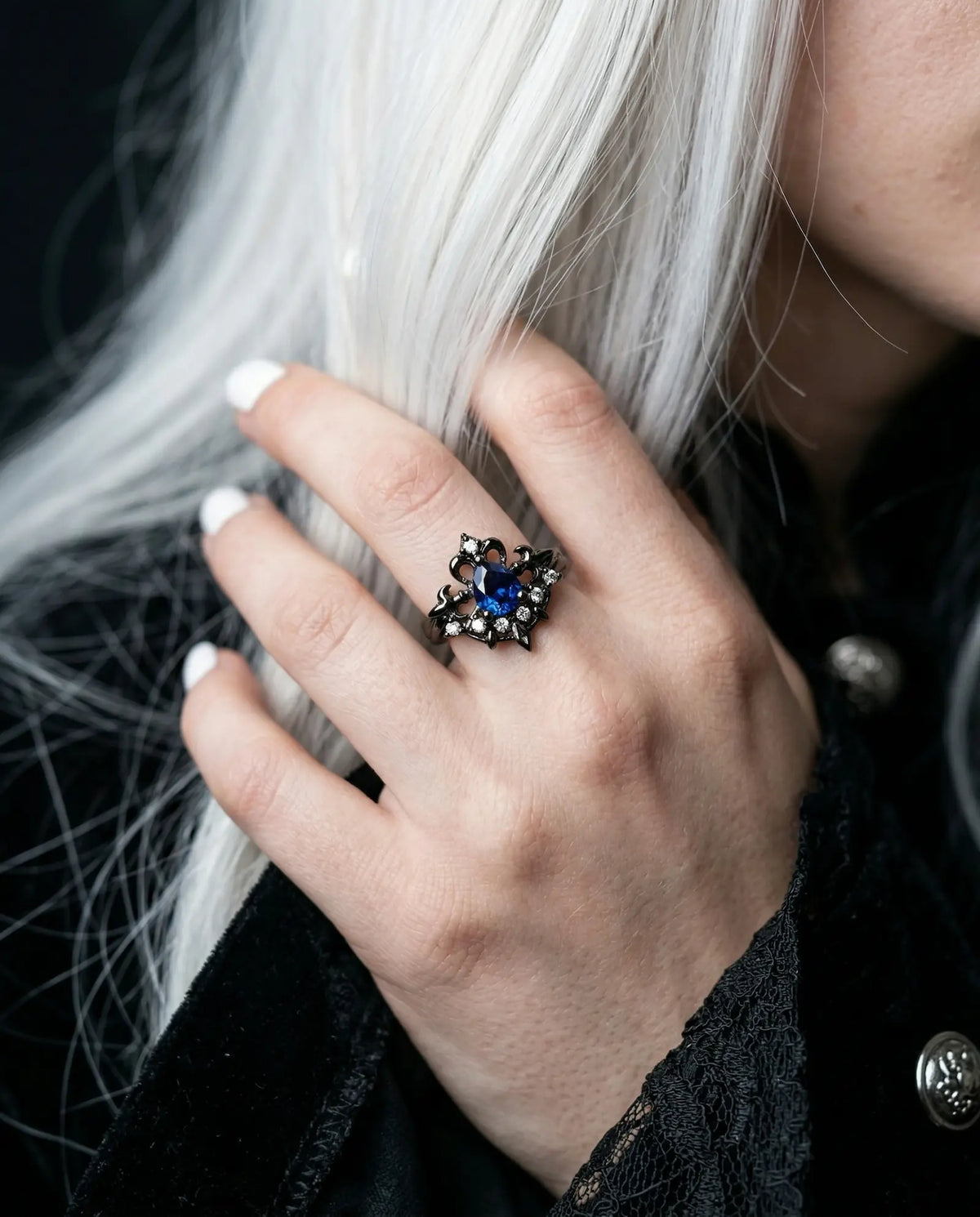 Midnight Tear Cross Ring image 3