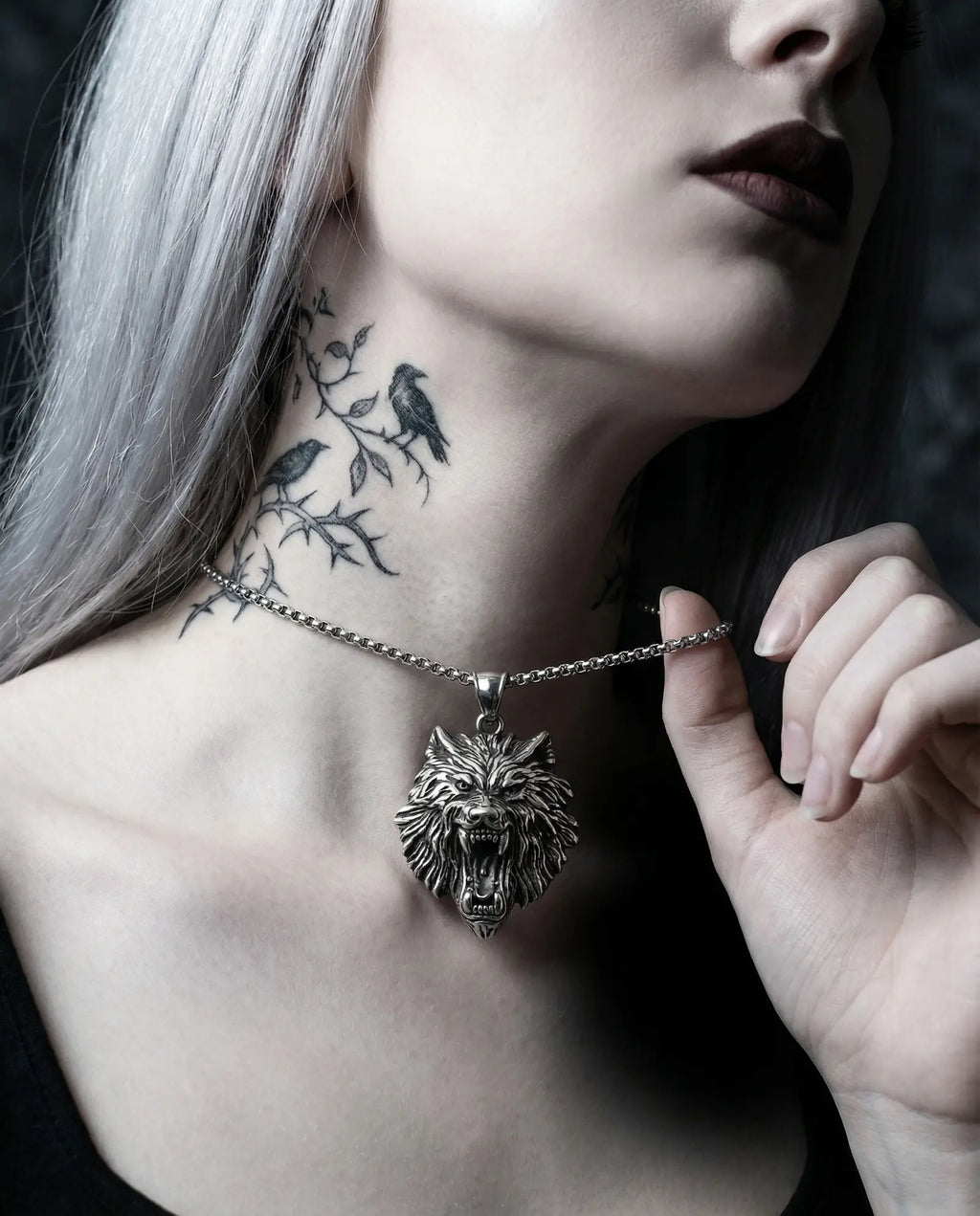 Viking Wolf Head Pendant Necklace image 4
