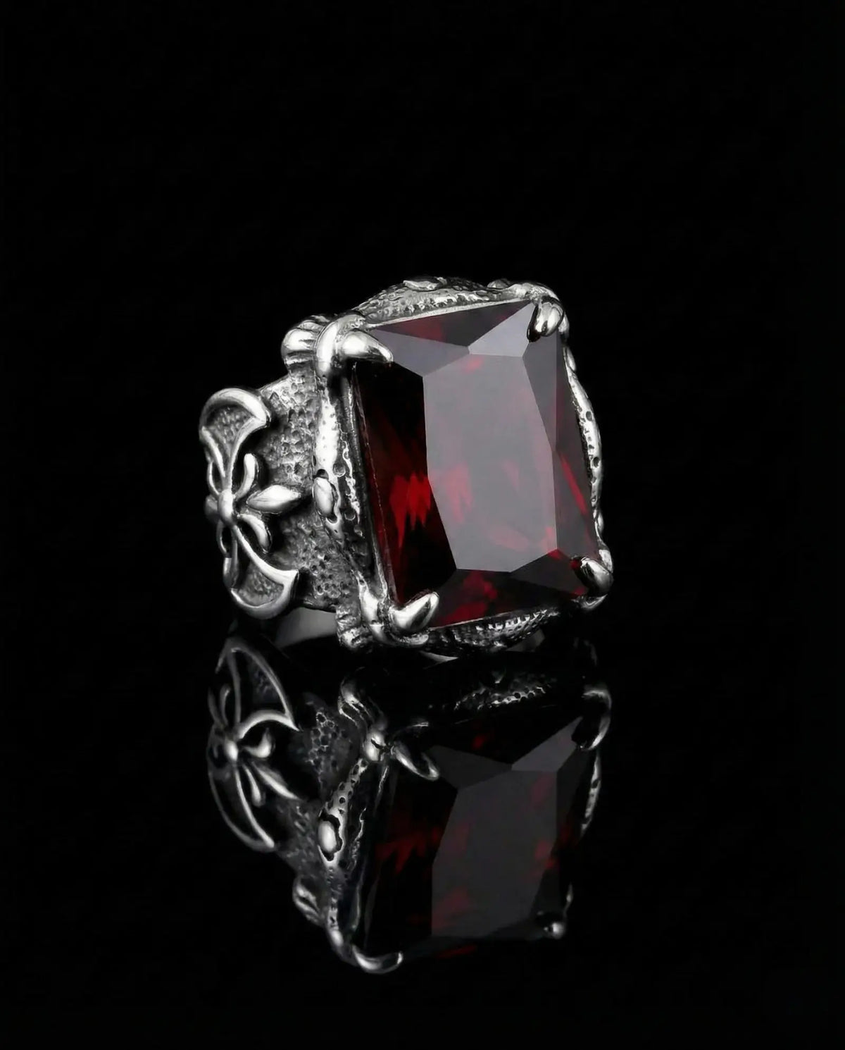 Vintage Gothic Ruby Ring image 0