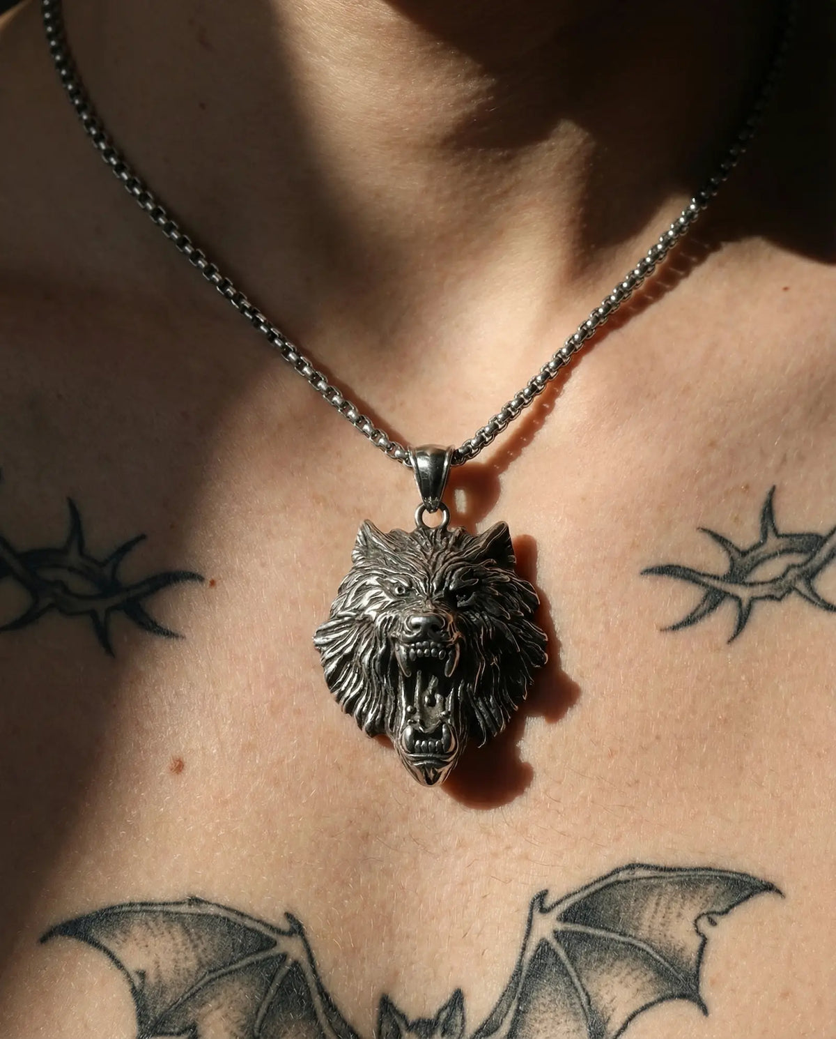 Viking Wolf Head Pendant Necklace image 2