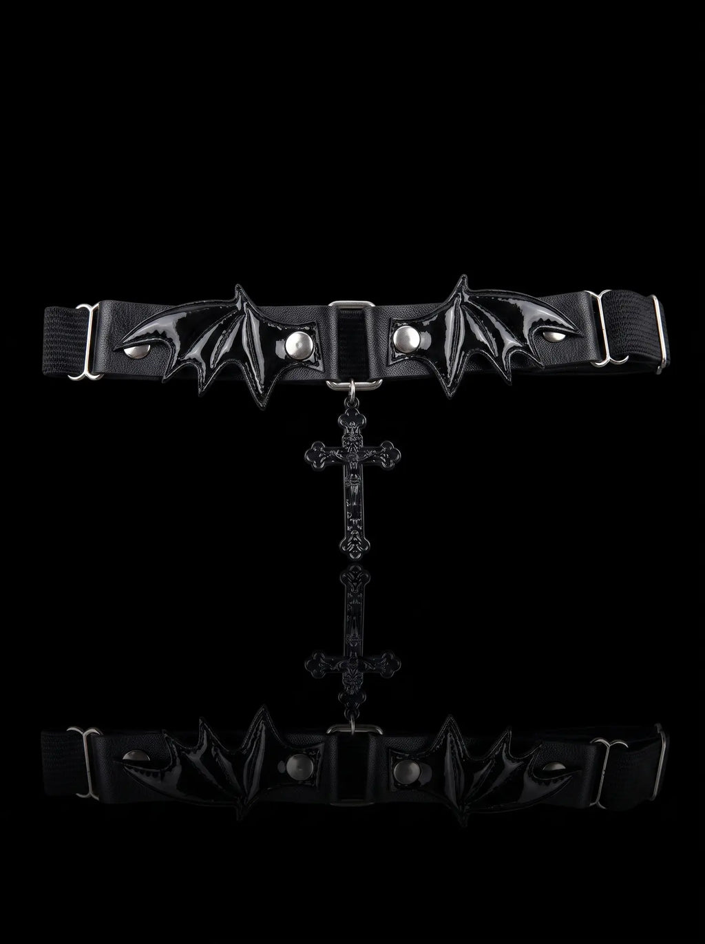 Nocturnal Batwing Leather Garter image 0