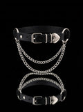Heart Chain Leather Garter image 0
