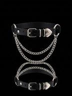 Heart Chain Leather Garter image 0