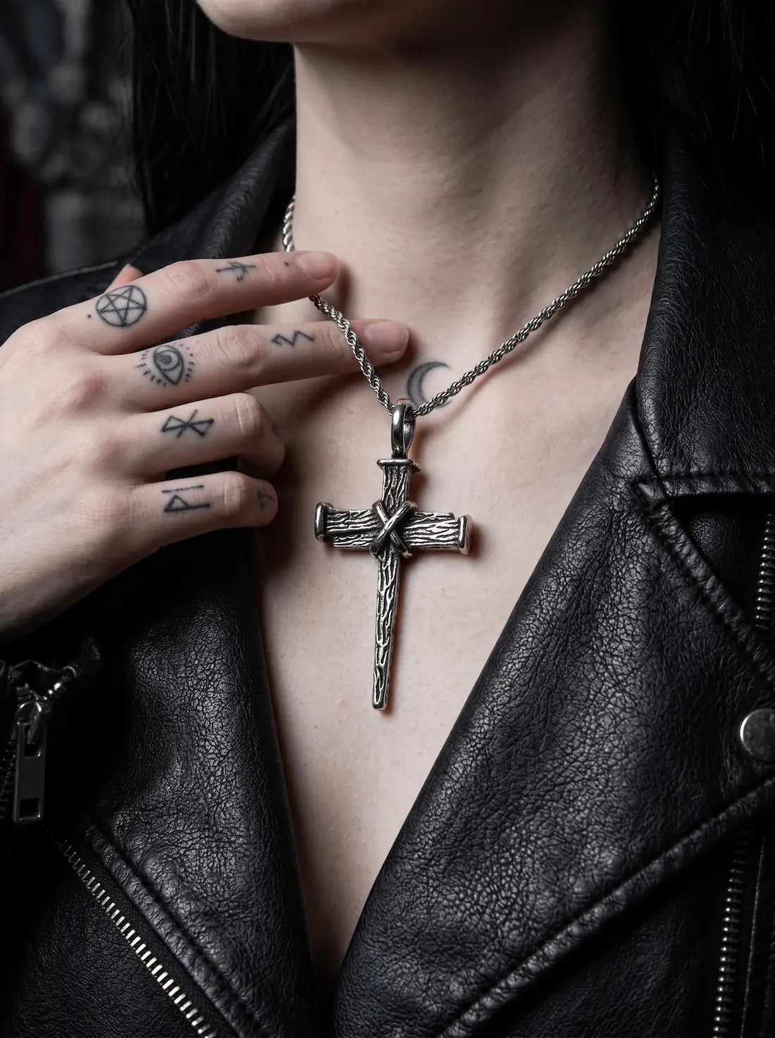 Forged Nail Cross Necklace image 8