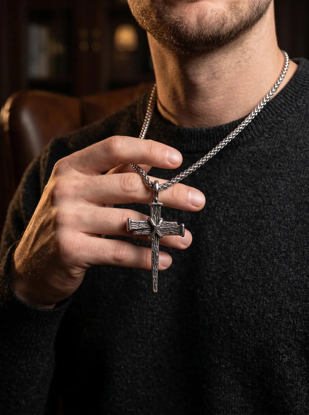 Forged Nail Cross Necklace image 10