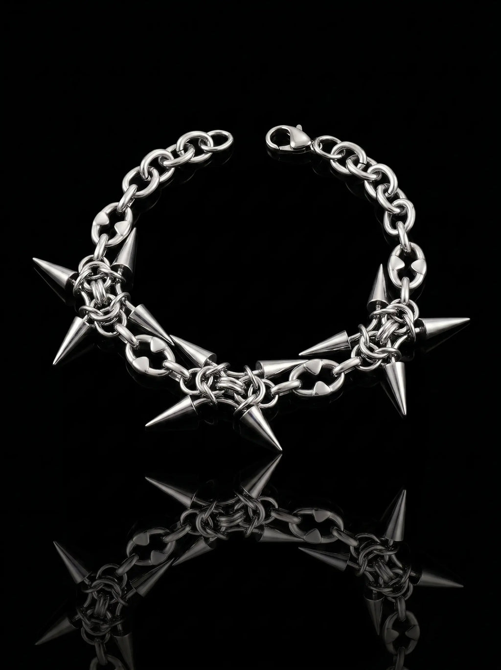 Thornbound Gothic Spiked Chain Bracelet image 0