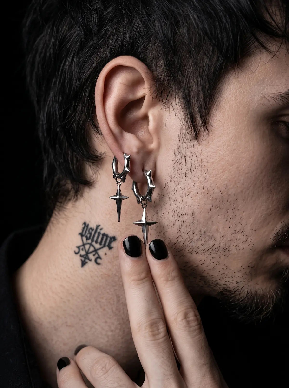 Punk Spiked Star Earrings image 3