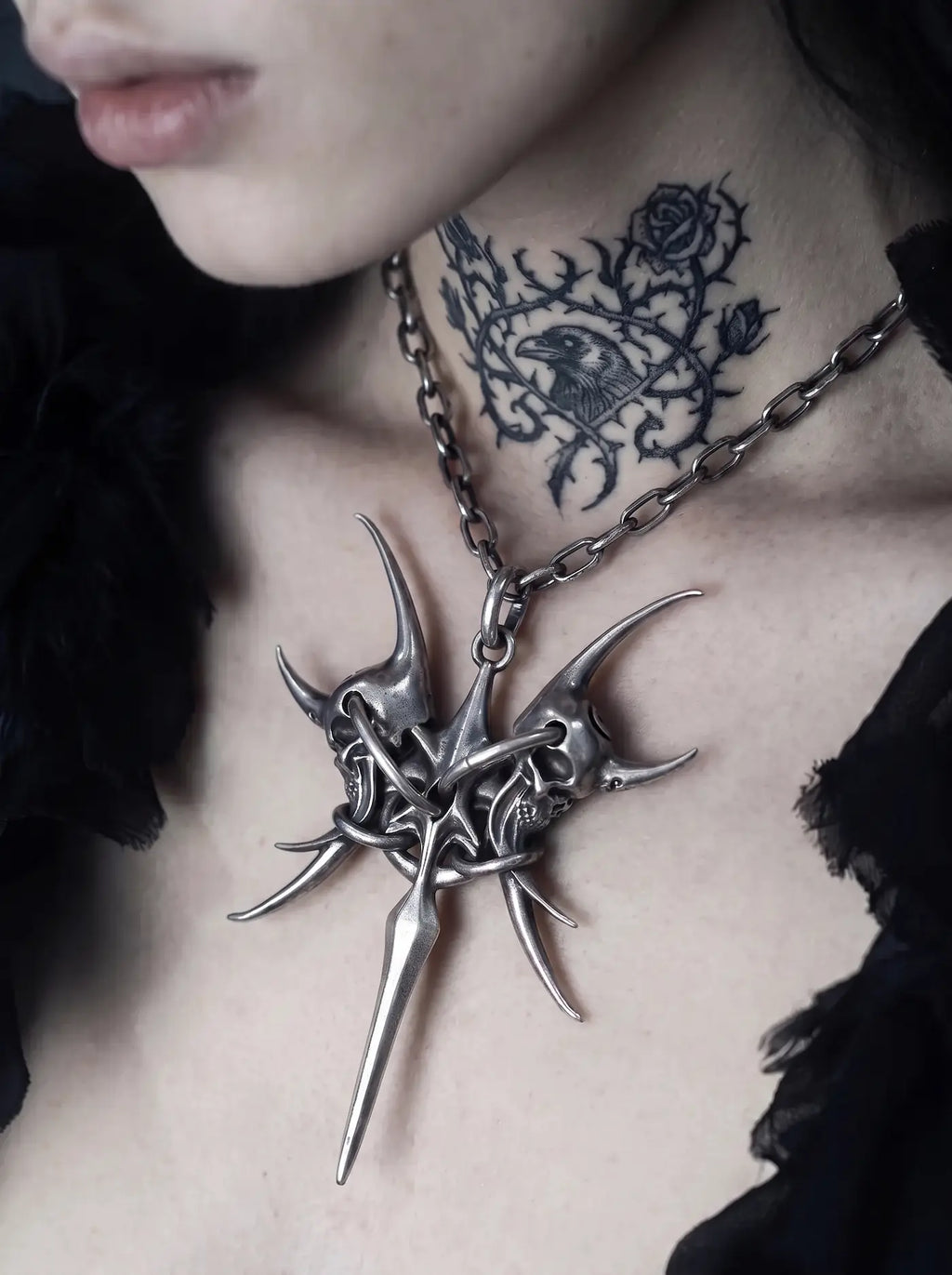 Twin Demon Skull Pendant image 2