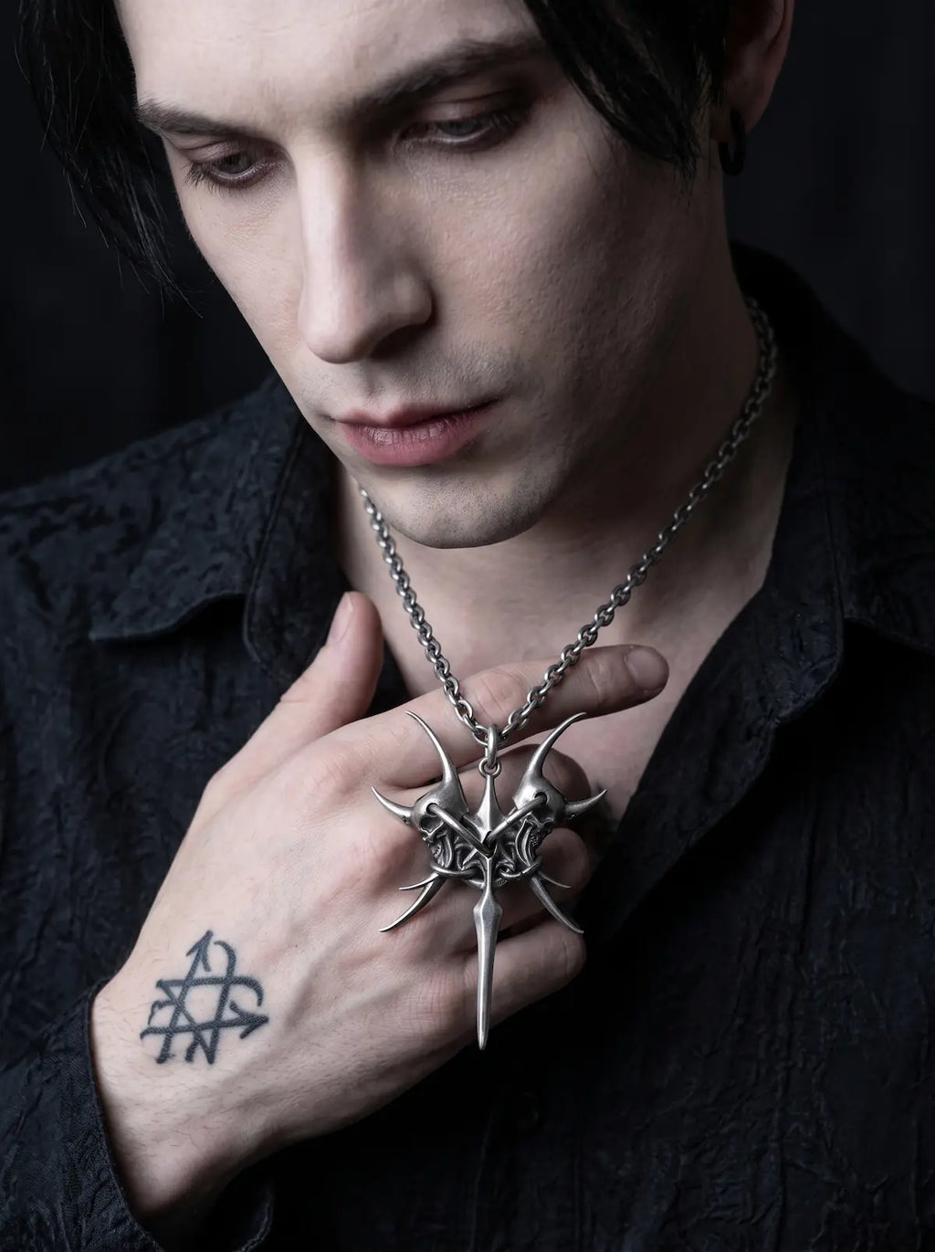 Twin Demon Skull Pendant image 4