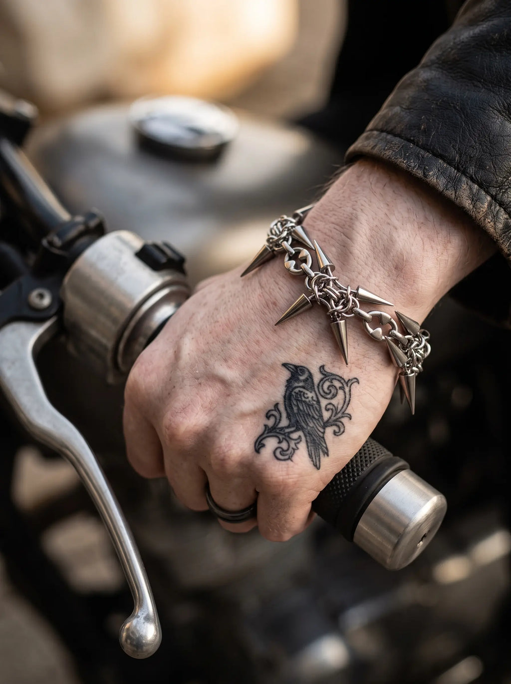 Thornbound Gothic Spiked Chain Bracelet image 3