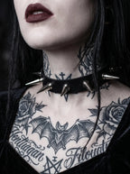 Punk Spiked Leather Choker image 1