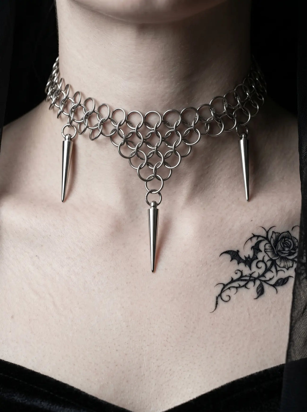 Punk Rivet Chainmail Choker image 1