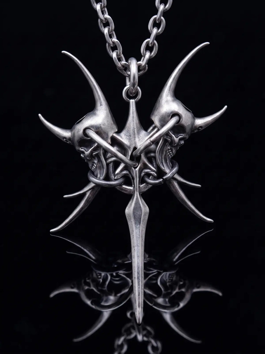 Twin Demon Skull Pendant image 0