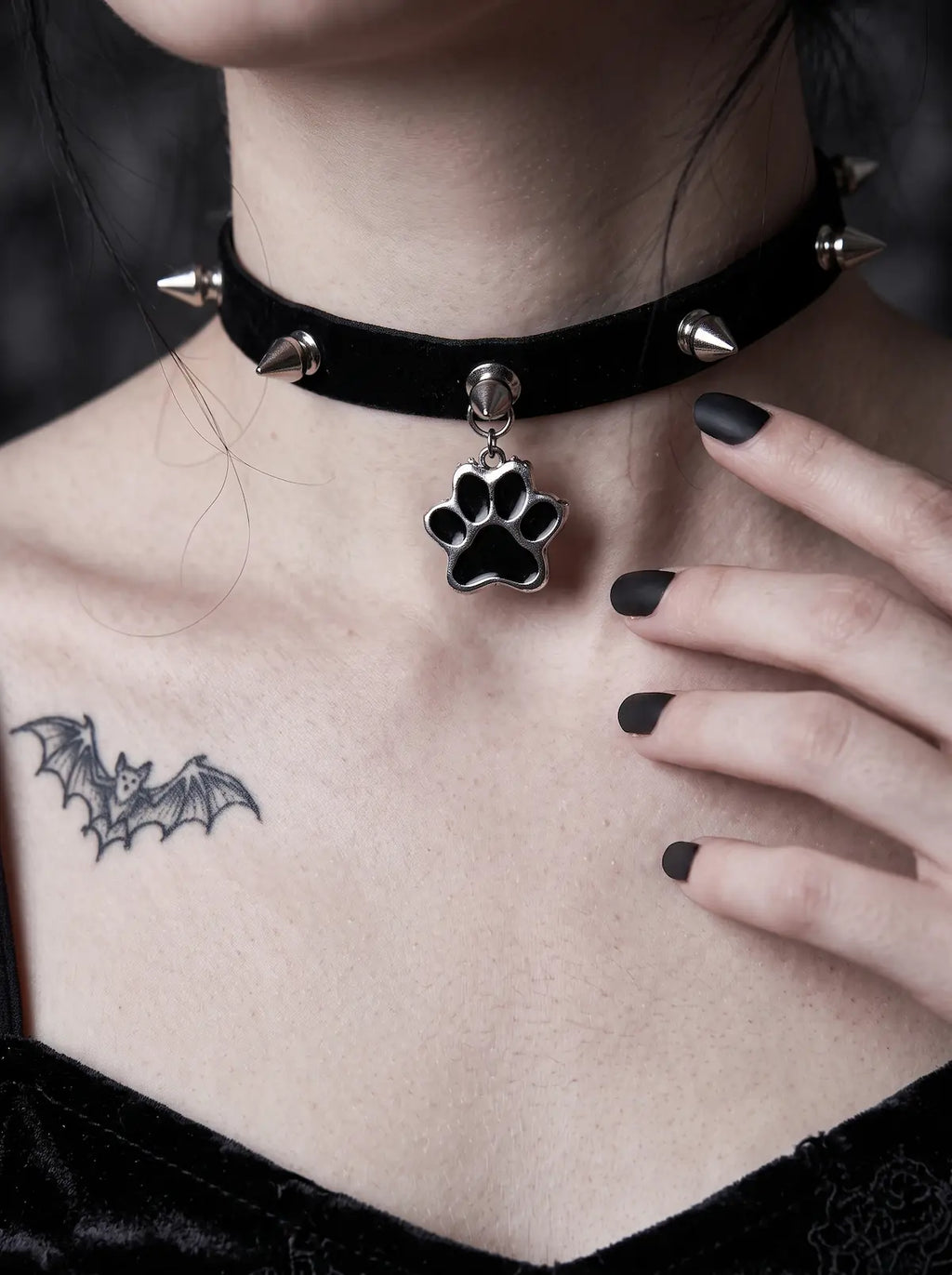 Punk Spiked Paw Choker image 6