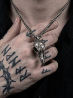 Omen Raven Skull Pendant Necklace image 6