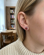 Punk Diamond Cross Flower Earrings image 6