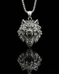 Viking Wolf Head Pendant Necklace image 0