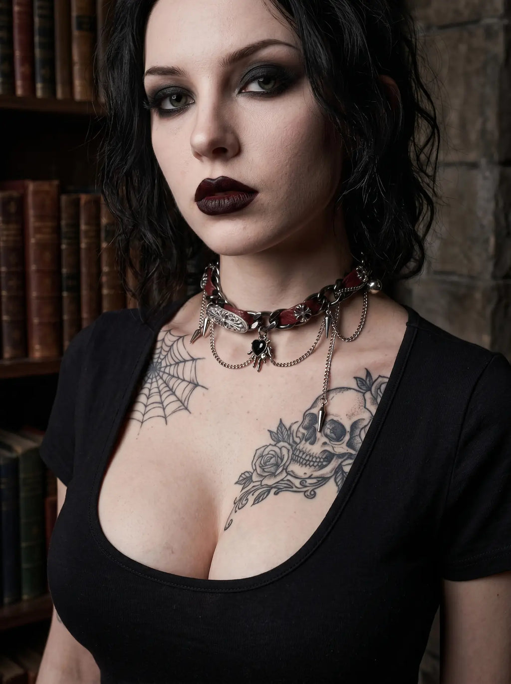Punk Thorn Heart Choker image 7