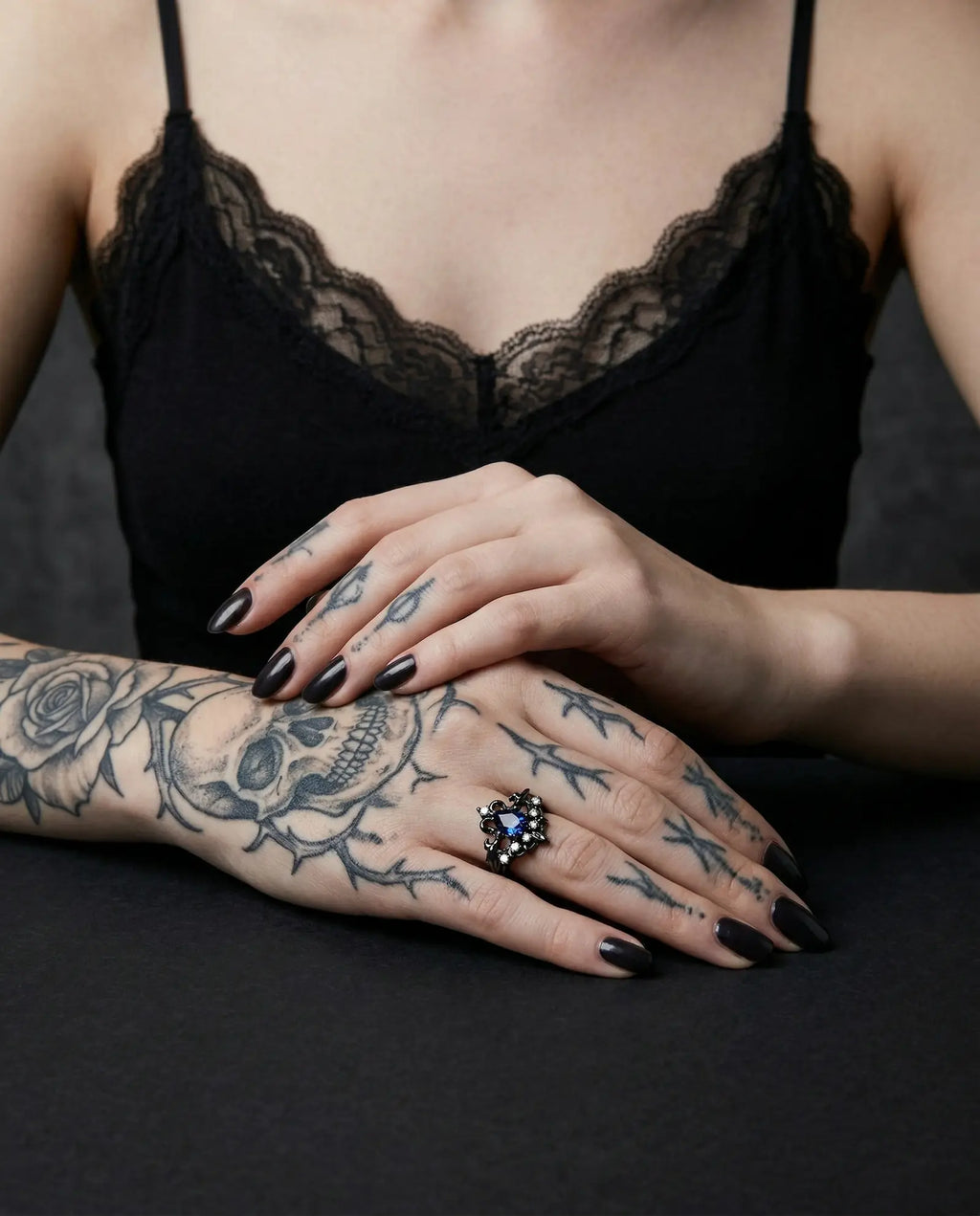 Midnight Tear Cross Ring image 2