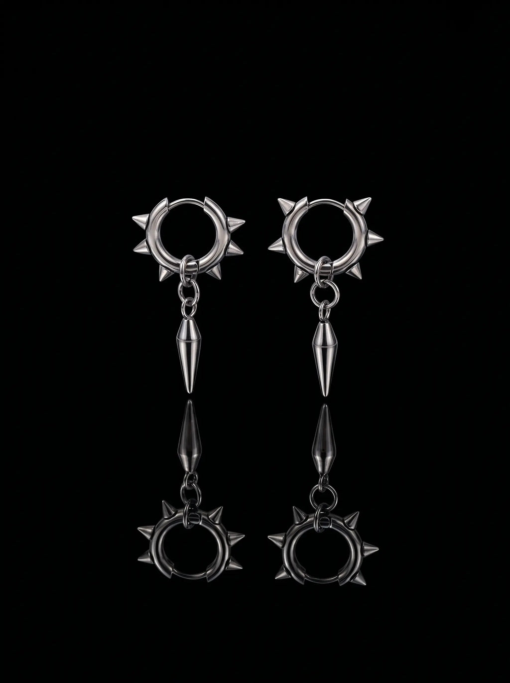Punk Spiked Cone Earrings image 0