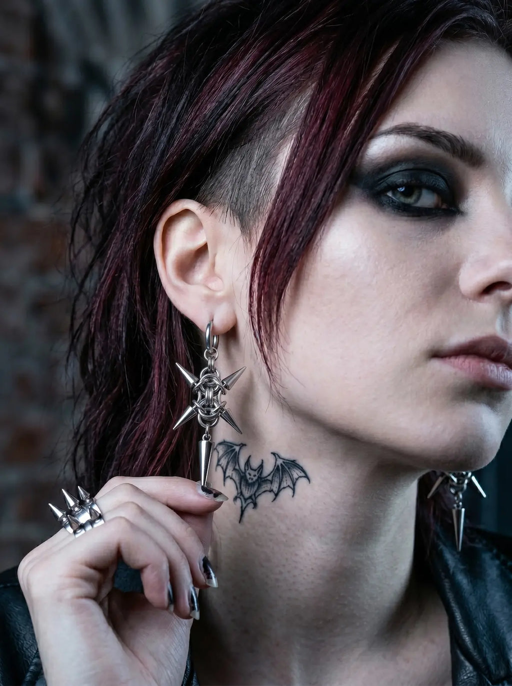 Punk Caltrop Spike Earrings image 1