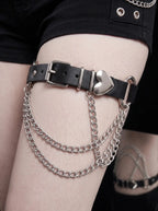 Heart Chain Leather Garter image 3
